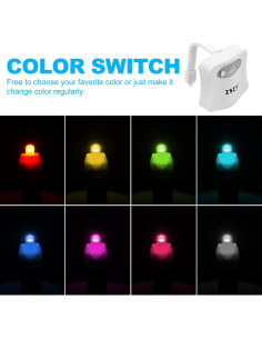Luz Nocturna para Inodoro ZSZT con Sensor de Movimiento y 8 Colores 2