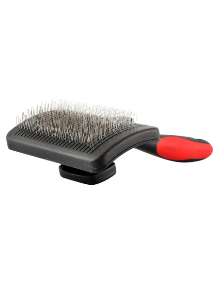 Cepillo Autolimpiante Jeffers Mediano para Perros y Gatos - Negro y Rojo