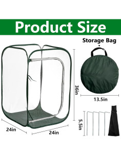 Mini Invernadero Pop Up DECOHS 61x61x91 cm PVC Transparente 2