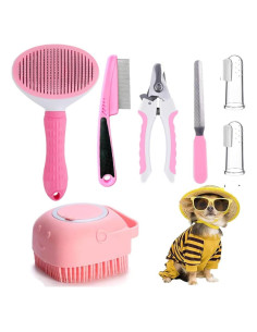 Juego de Aseo para Mascotas 7 Piezas Qubccum - Rosa