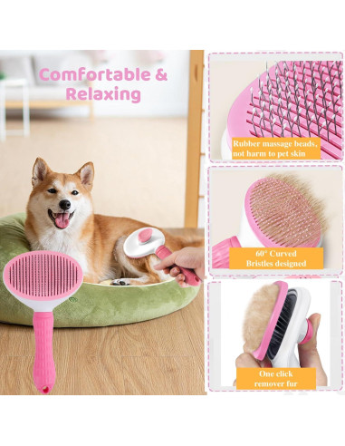 Juego de Aseo para Mascotas 7 Piezas Qubccum - Rosa