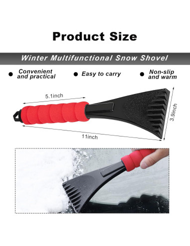 Raspador de Hielo para Parabrisas Ohleats 30.48 cm Rojo