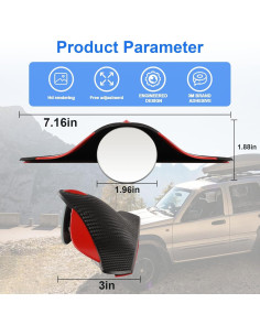 Espejo de Punto Ciego LivTee 2-en-1 con Protector de Lluvia 2