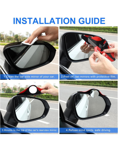 Espejo de Punto Ciego LivTee 2-en-1 con Protector de Lluvia