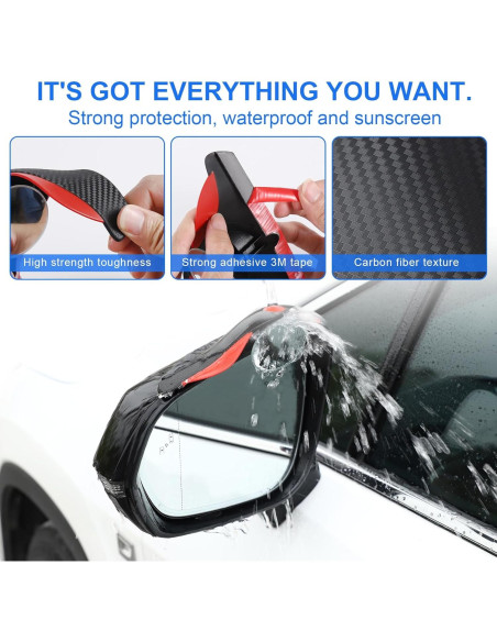 Espejo de Punto Ciego LivTee 2-en-1 con Protector de Lluvia