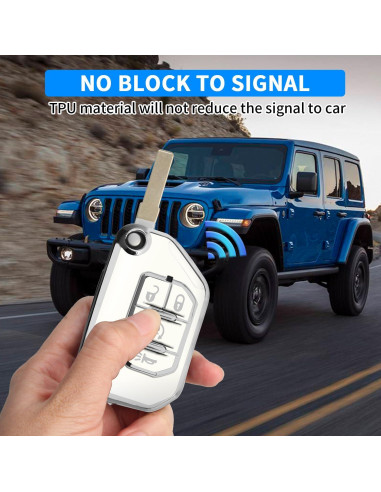 Cubierta de Llave Jeep QBUC JLU JL Gladiator Rubicon Blanco