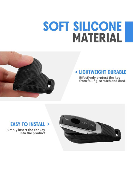 Funda de Llave Silicona Mercedes-Benz 2 Pcs Fibra Carbono