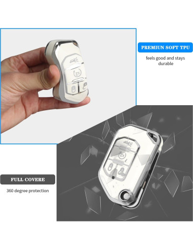 Cubierta de Llave Jeep QBUC JLU JL Gladiator Rubicon Blanco