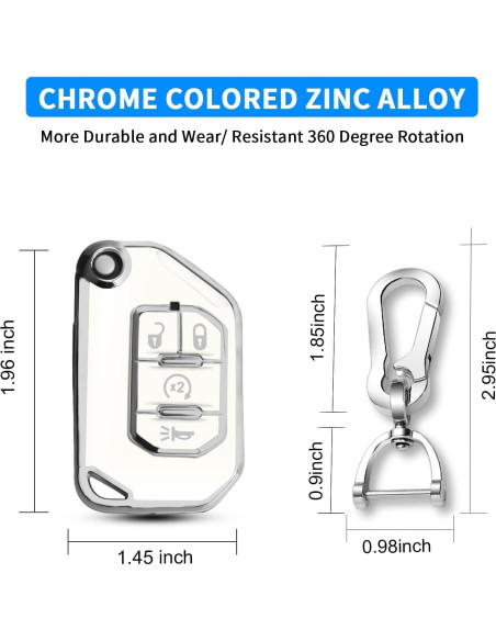 Cubierta de Llave Jeep QBUC JLU JL Gladiator Rubicon Blanco