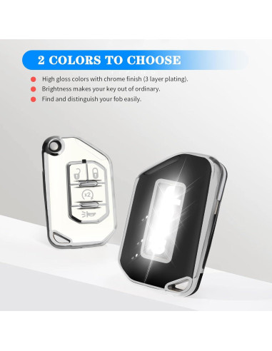 Cubierta de Llave Jeep QBUC JLU JL Gladiator Rubicon Blanco