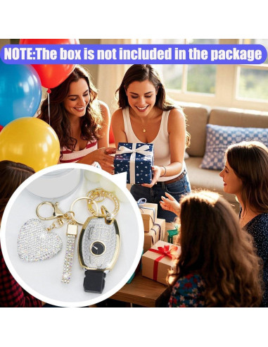 Cubierta de Llave YIKECASE para Mercedes Benz 3 Botones Blanco