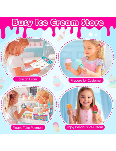 Conjunto de Juguetes de Helado de Madera Plunack 3-7 Años