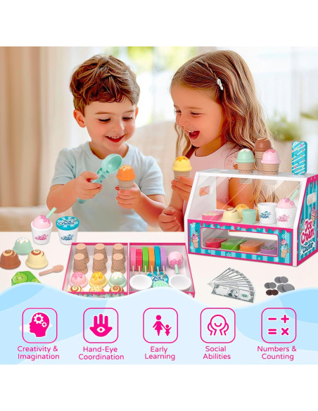 Conjunto de Juguetes de Helado de Madera Plunack 3-7 Años