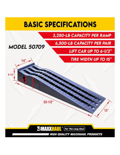 Rampas Desmontables MaxxHaul 50709 Portátiles 6,500 lbs 2