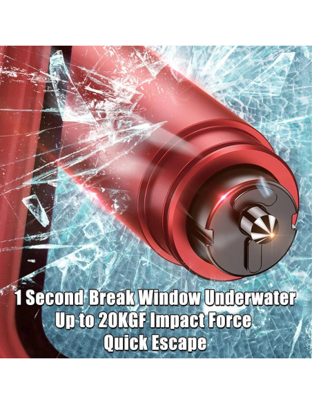 Kit de Emergencia 4 Rompeventanas y Cortador PILISPARK Rojo