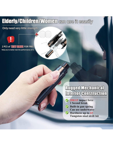 Kit de Emergencia 4 Rompeventanas y Cortador PILISPARK Rojo