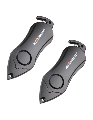 Alarma Personal Stinger 140db con Cortador y Rompedor Negro 2 pcs