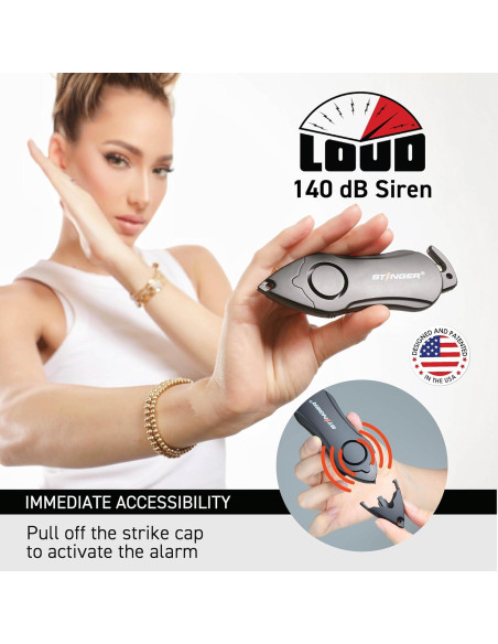 Alarma Personal Stinger 140db con Cortador y Rompedor Negro 2 pcs