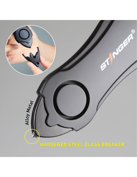 Alarma Personal Stinger 140db con Cortador y Rompedor Negro 2 pcs