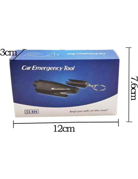 Herramienta de Escape Automotriz Fioria Llavero Rompedor de Ventanas y Cortador de Cinturón