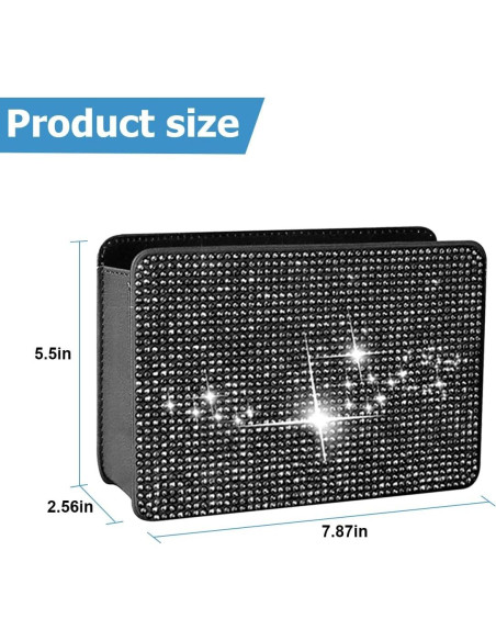 Basurero de Auto KHGUZ Negro con Cristales de Rhinestone