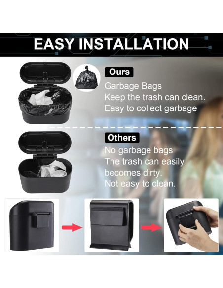 Basurero de Coche Tuanse 2 Pcs con 60 Bolsas a Prueba de Fugas