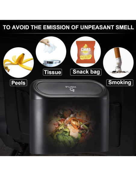 Basurero de Coche Tuanse 2 Pcs con 60 Bolsas a Prueba de Fugas