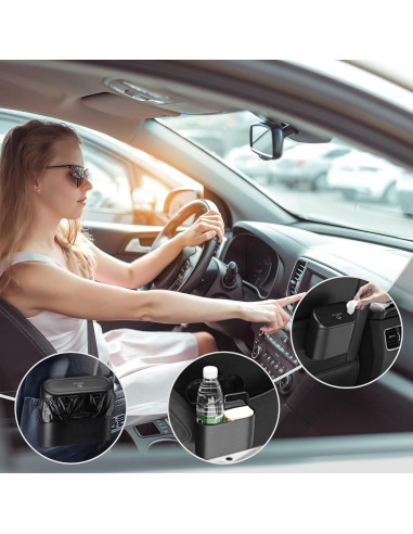 Basurero de Coche Tuanse 2 Pcs con 60 Bolsas a Prueba de Fugas