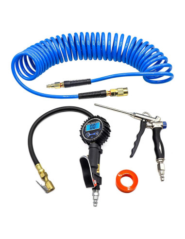 Kit Accesorios Compresor Aire YOTOO 1/4" x 25' Manómetro 150 PSI