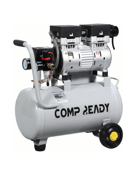 Compresor de Aire Portátil 6 Galones 1HP 2.5 CFM 60dB Sin Aceite