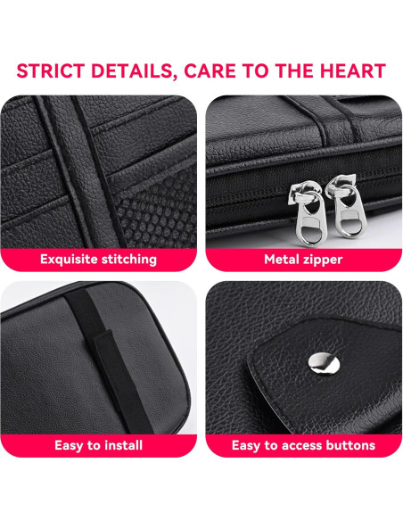 Organizador de Visera de Coche Couslcd Negro con Múltiples Bolsillos