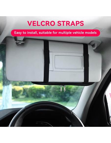 Organizador de Visera de Coche Couslcd Negro con Múltiples Bolsillos