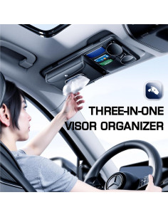 Organizador de Visera de Coche ULPOCMU Tres en Uno 33x14cm 2