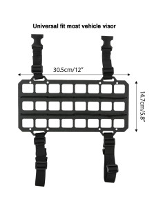 Organizador de Visera de Coche XUKEY 2 Pcs MOLLE Negro 2