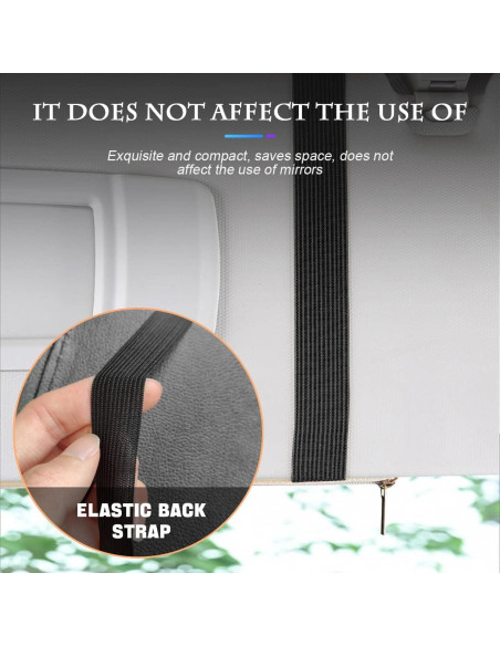 Organizador de Visera de Sol Fekey&JF para Auto - Cuero Negro