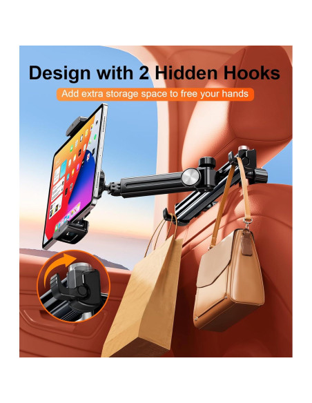 Soporte de Tablet para Auto HIYJEN Ajustable Negro 4.7-13"