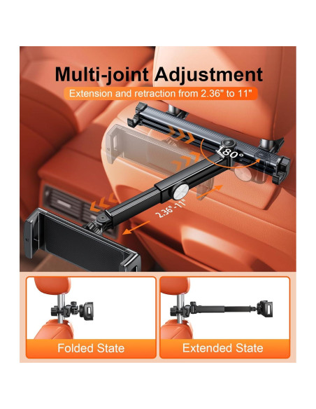 Soporte de Tablet para Auto HIYJEN Ajustable Negro 4.7-13"