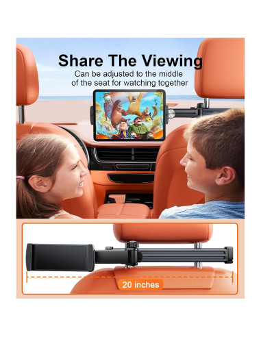 Soporte de Tablet para Auto HIYJEN Ajustable Negro 4.7-13"