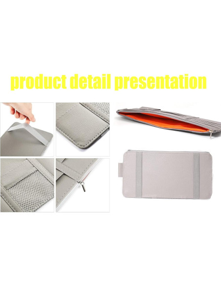 Organizador de Visera de Sol Logctee Rosa con Cremallera y Bolsillos