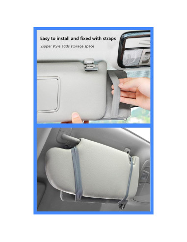 Organizador de Visera de Sol Logctee Rosa con Cremallera y Bolsillos