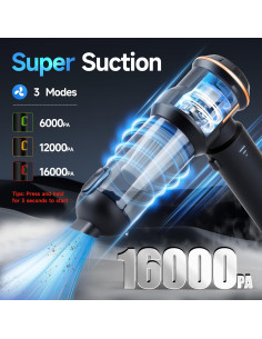 Aspiradora de Coche Inalámbrica Nvrtio CC-ZKJ-01 16KPa 4-en-1 2