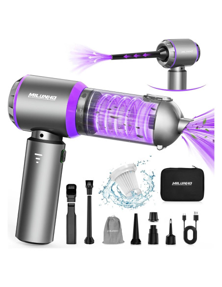 Aspiradora de Coche Portátil Milunho 15000PA Sin Cable 4-en-1