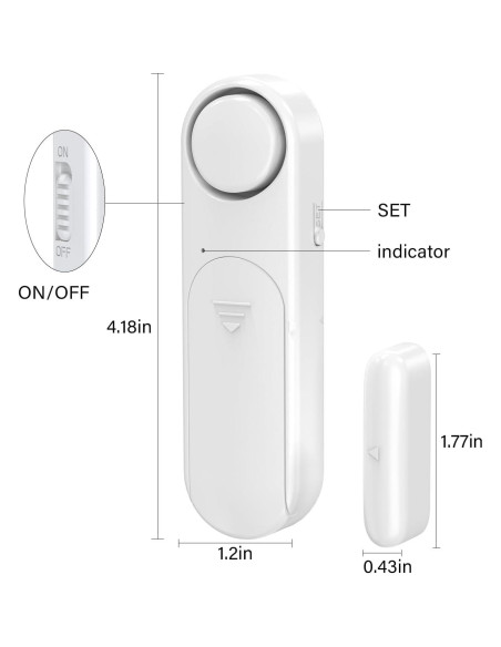 Alarma de Puerta Inalámbrica METAK 120dB con Control Remoto