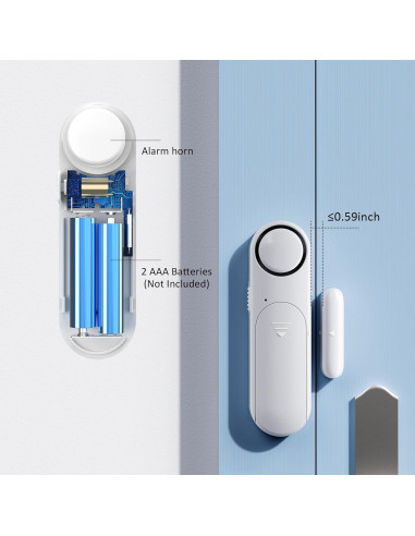Alarma de Puerta Inalámbrica METAK 120dB con Control Remoto