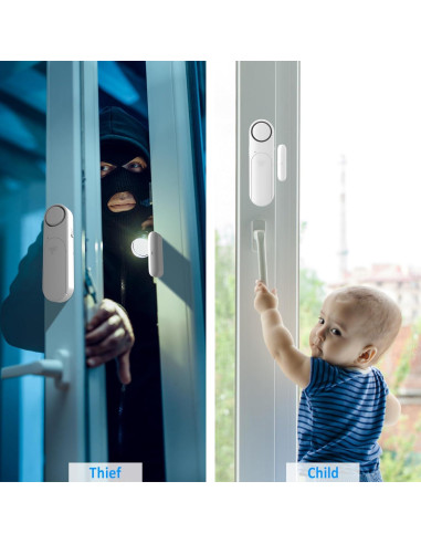 Alarma de Puerta Inalámbrica METAK 120dB con Control Remoto