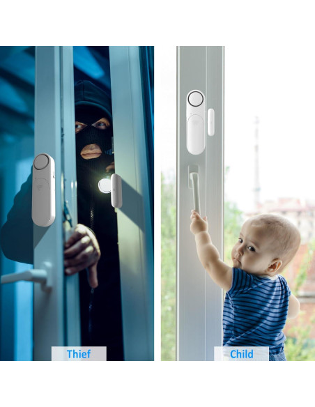 Alarma de Puerta Inalámbrica METAK 120dB con Control Remoto