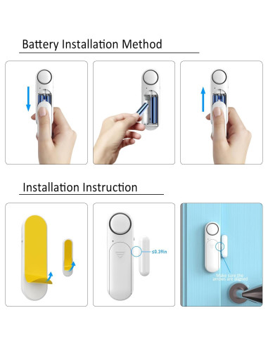 Alarma de Puerta Inalámbrica METAK 120dB con Control Remoto
