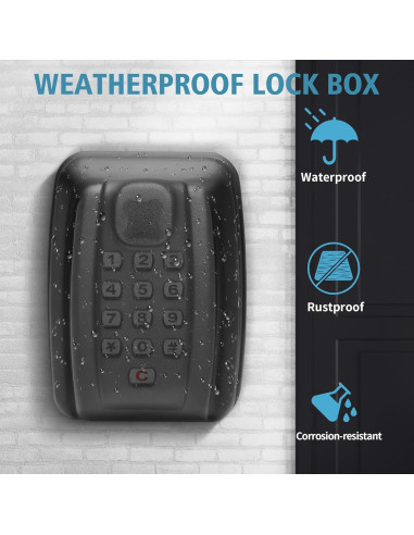 Caja de Llave WJYMRO Montada en Pared 9 Dígitos Impermeable