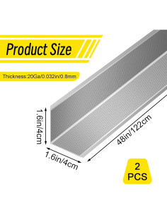 Protectores de Esquinas de Aluminio Kingtran 4x4x122cm 2pcs 2