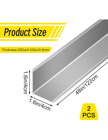 Protectores de Esquinas de Aluminio Kingtran 4x4x122cm 2pcs